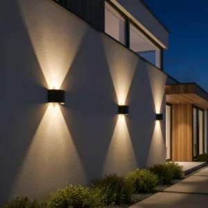 4-Way Warm White Outdoor Wall Light - Curved Architectural LED Sconce