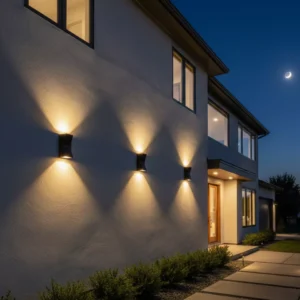 2-Way Warm White Outdoor Wall Light - Minimalist LED Up/Down Sconce