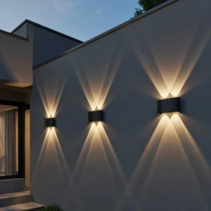 4-Way Warm White Wave Pattern Outdoor Wall Light
