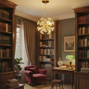 Starburst Crystal Chandelier - Modern Sputnik Glass Pendant with Gold Accents and Dual Color Temperature