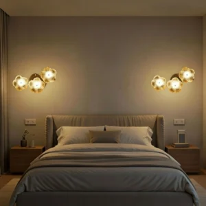 Artistic Glass Leaf Wall Sconce - Golden Botanical Design