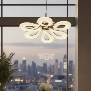Petal Loop LED Crystal Ceiling Light | Modern Decorative Chandelier